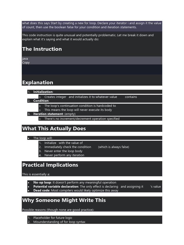 What Does This Says Start by Creating A New For Loop | PDF | Control ...