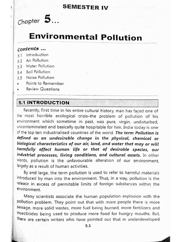 EVS Chapter 5 Pollution - Compressed | PDF