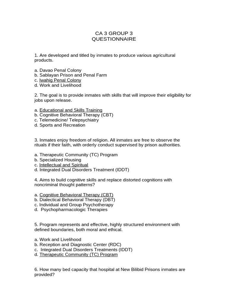 Inmate Programs and Rehabilitation Overview | PDF | Psychotherapy ...
