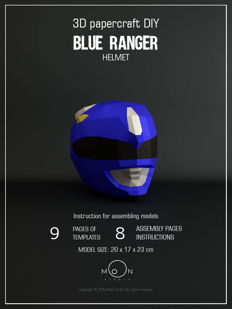 Blue Ranger Helmet Papercraft Guide | PDF | Paper | Printing Materials