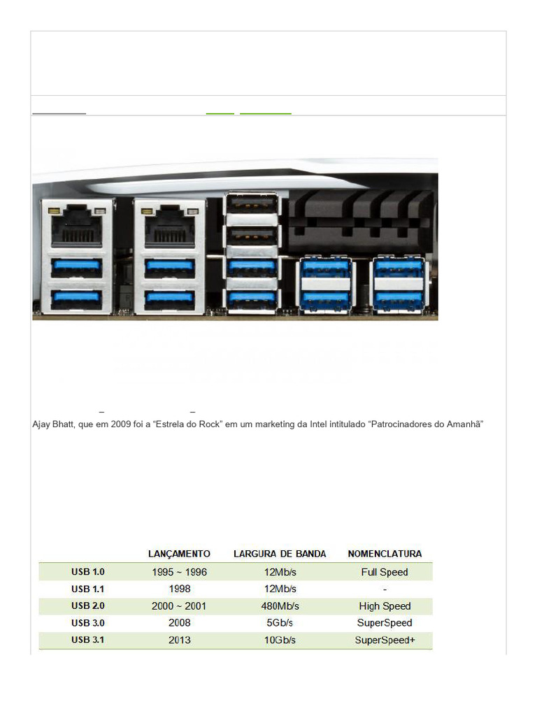 Diferenças entre padrões USB 2.0 a 3.1 | PDF | USB | Informática
