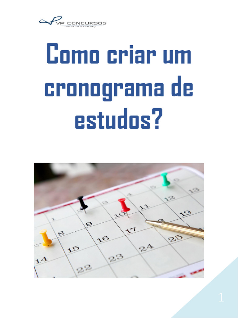 Cronograma de Estudos para Concursos | PDF | Tempo | Matéria
