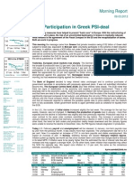 High Participation in Greek PSI-deal: Morning Report