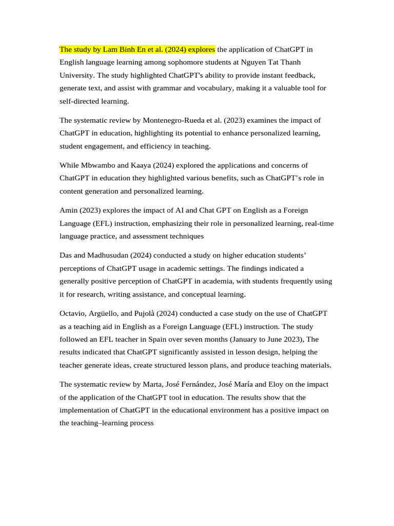 ChatGPT's Role in English Learning | PDF | Education Theory | Cognitive ...