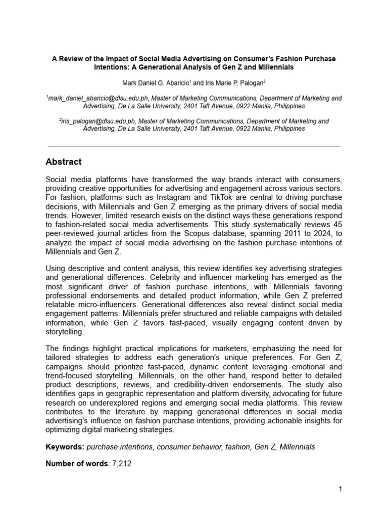 A Review of The Impact of Social Media Advertising On Consumer's ...