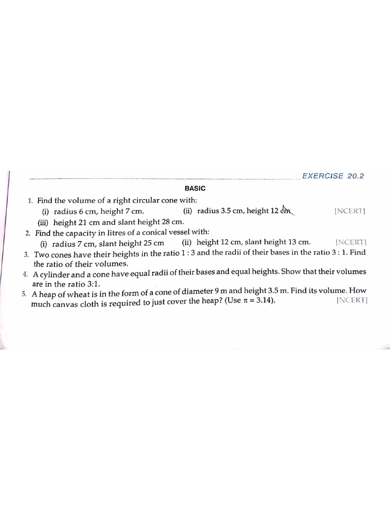 Cone Volume | PDF