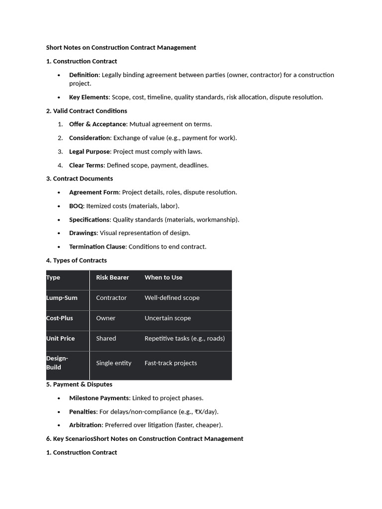 Construction Contract Management Guide | PDF | Consent | Business