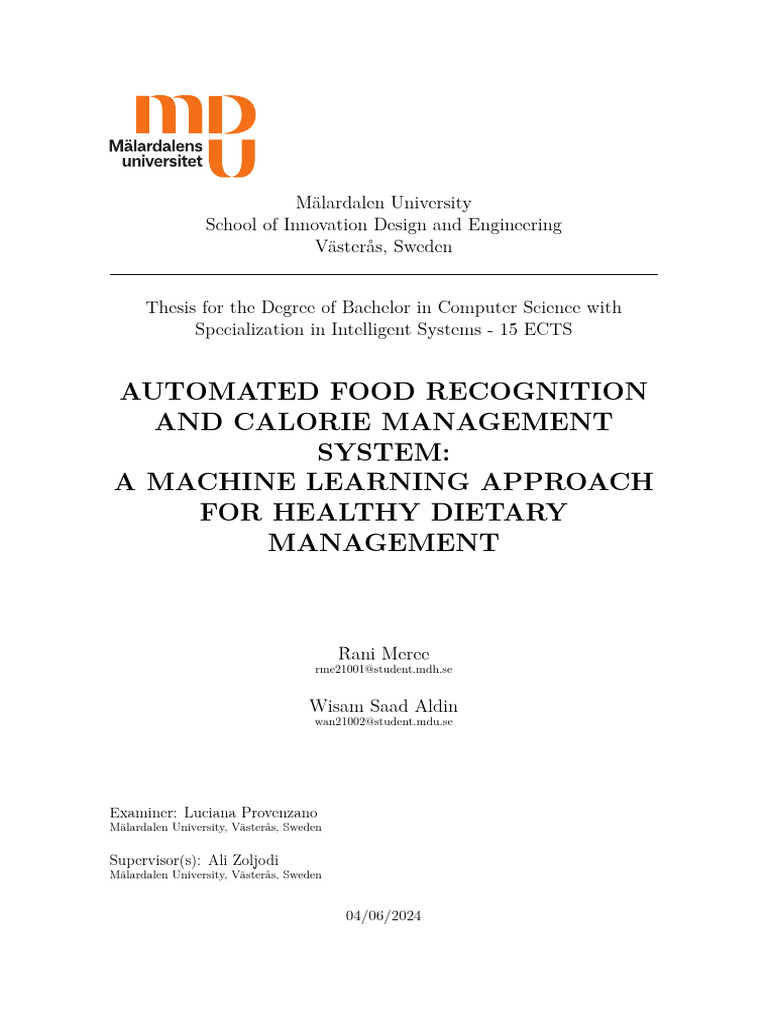Automated Food Recognition System | PDF | Machine Learning | Artificial ...