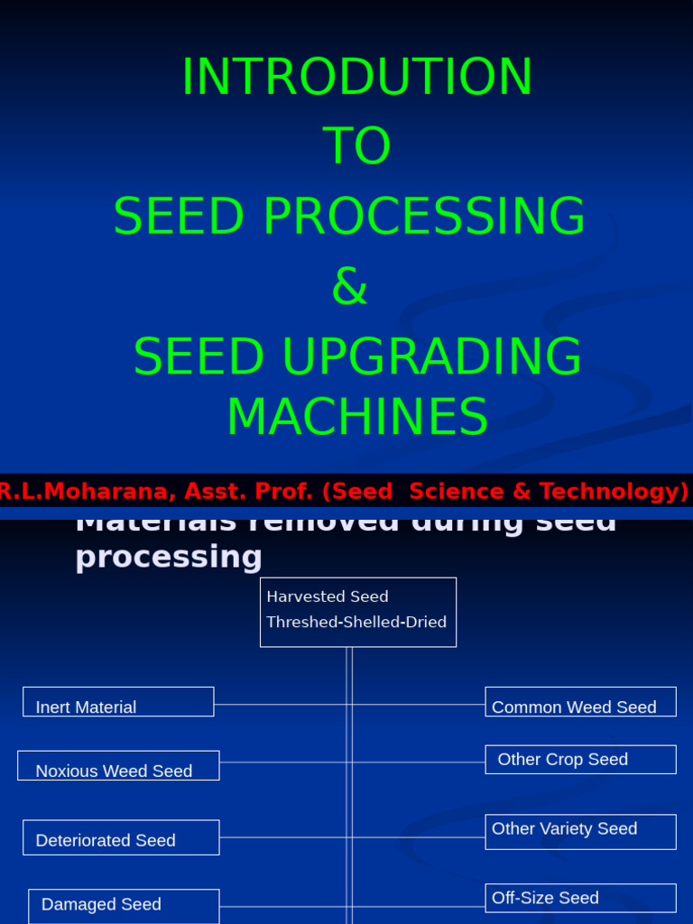 Seed Processing and Upgrading Guide | PDF | Seed | Weed