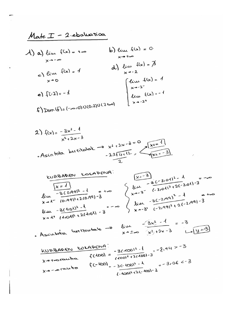 Mate I - 2. Ebaluazioa | PDF