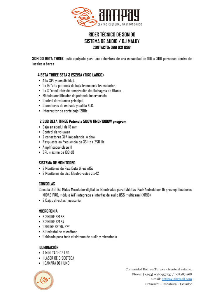 RIDER TÉCNICO | PDF