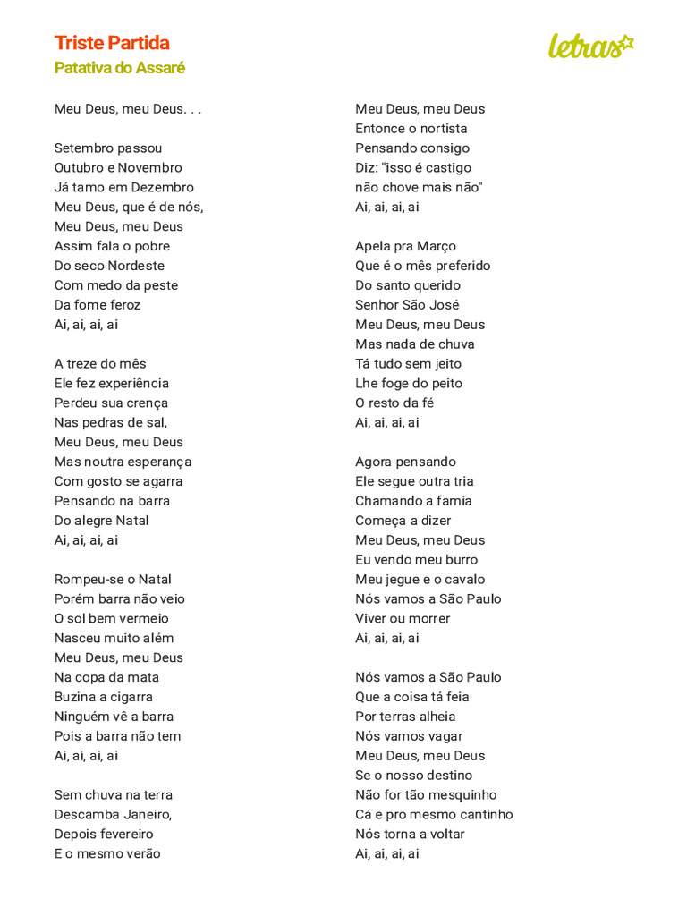 Triste Partida: Poema de Patativa | PDF