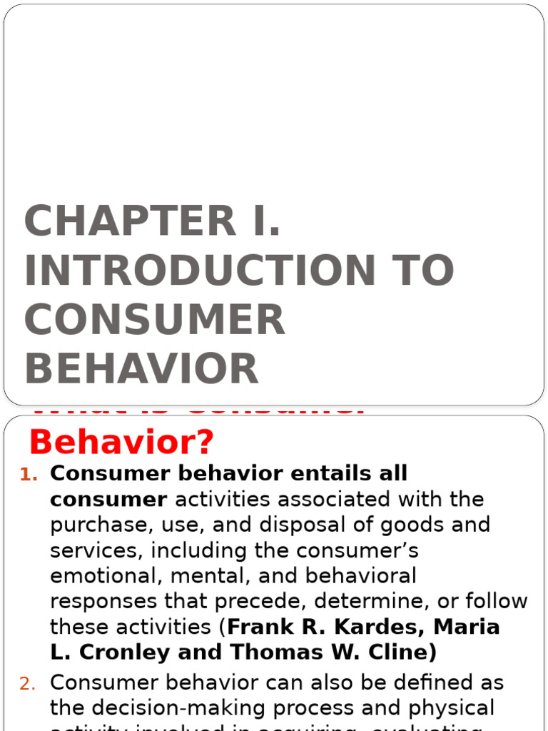 Understanding Consumer Behavior Basics | PDF | Consumer Behaviour ...