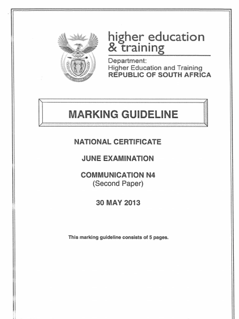 n4 Communication June 2013 Paper 2 Marking Guideline | PDF