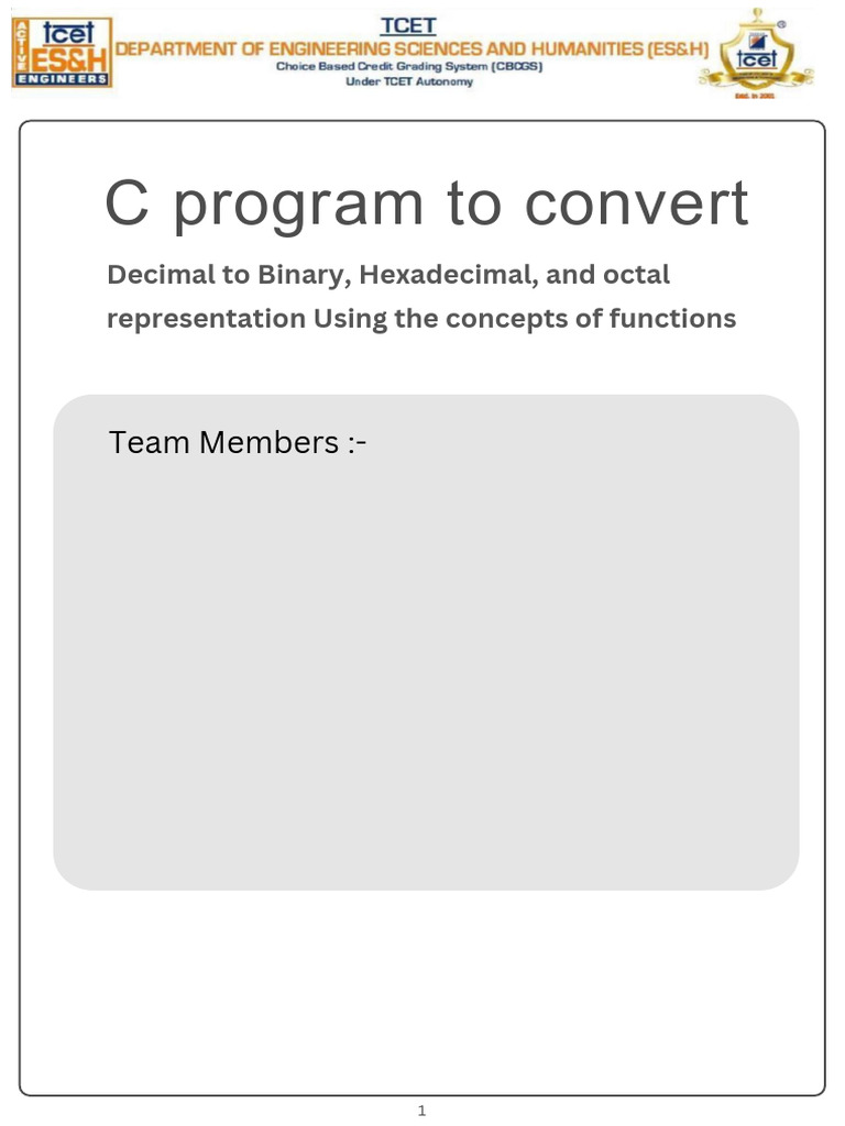 C Program for Decimal Conversions | PDF | Computer Programming | Computing