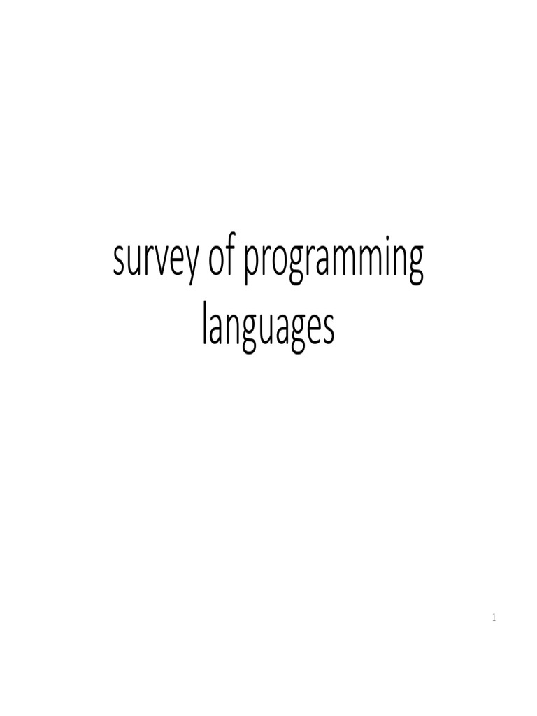 Survey of Programming Languages | PDF | Pointer (Computer Programming ...