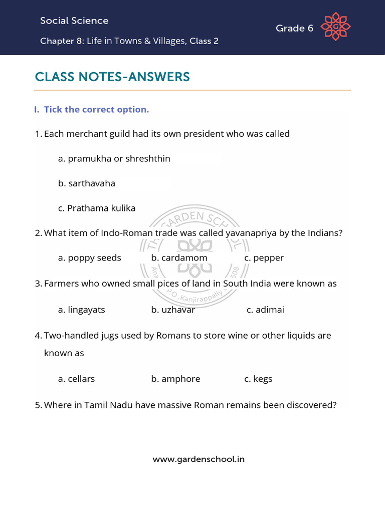 AK CN Grade+6 Social+Science Chapter+8 Class+2 | PDF | Pottery | Trade