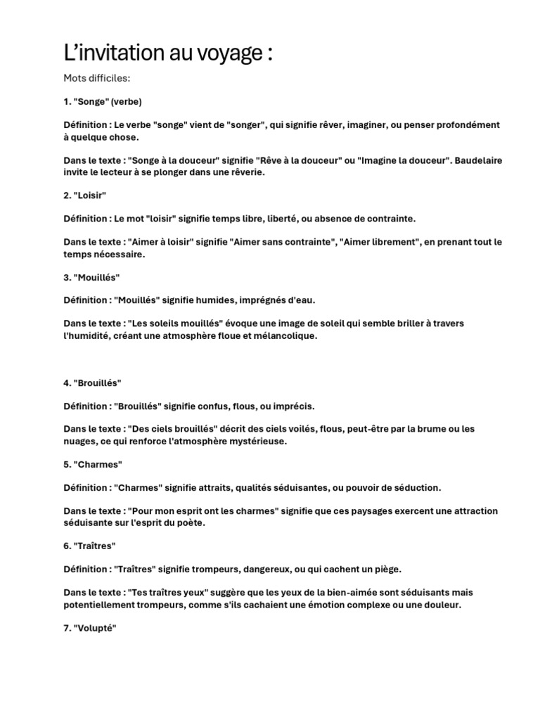 Invitation Au Voyage Et Volupt PDF