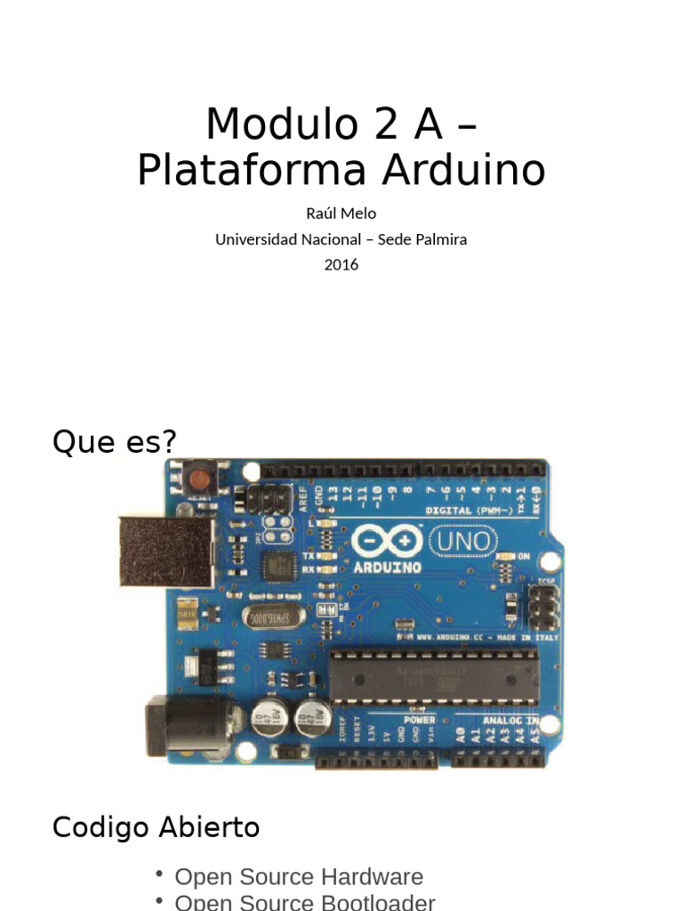 Modulo 2 A - Plataforma Arduino | PDF | Arduino | Analog To Digital ...