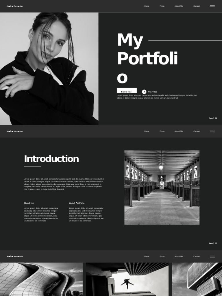 Black White Grayscale Portfolio Presentation | PDF