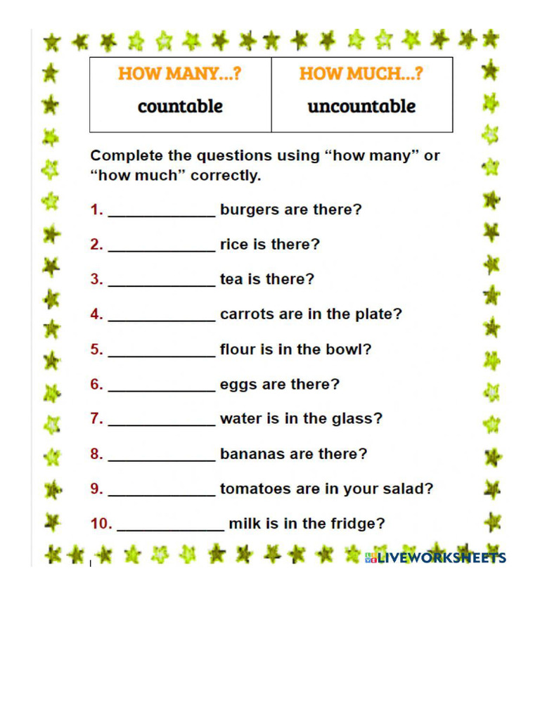 Worksheet - How Many | PDF