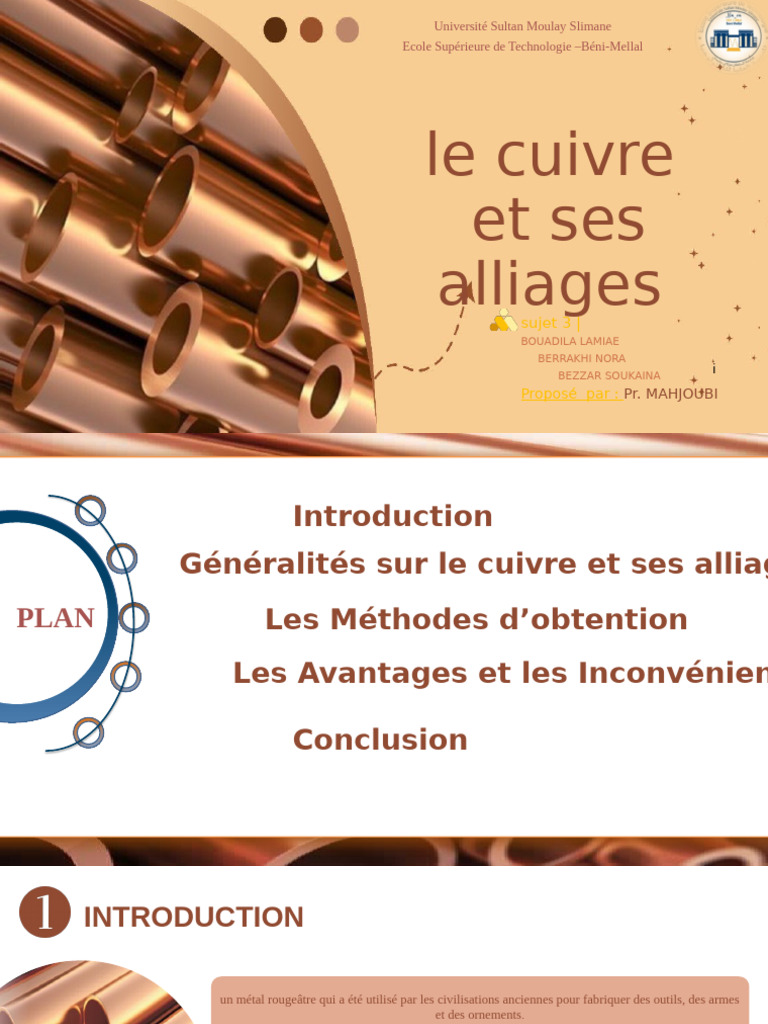 Cuivre et Alliages Propriétés et Usages PDF Cuivre Laiton — free download