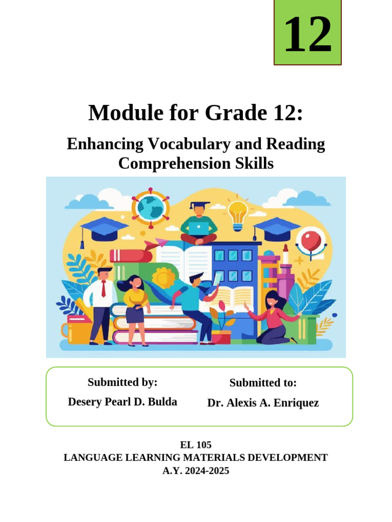 Grade 12 Vocabulary & Comprehension Module | PDF | Reading ...