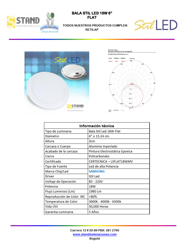 Bala Stil Led 18 W | PDF