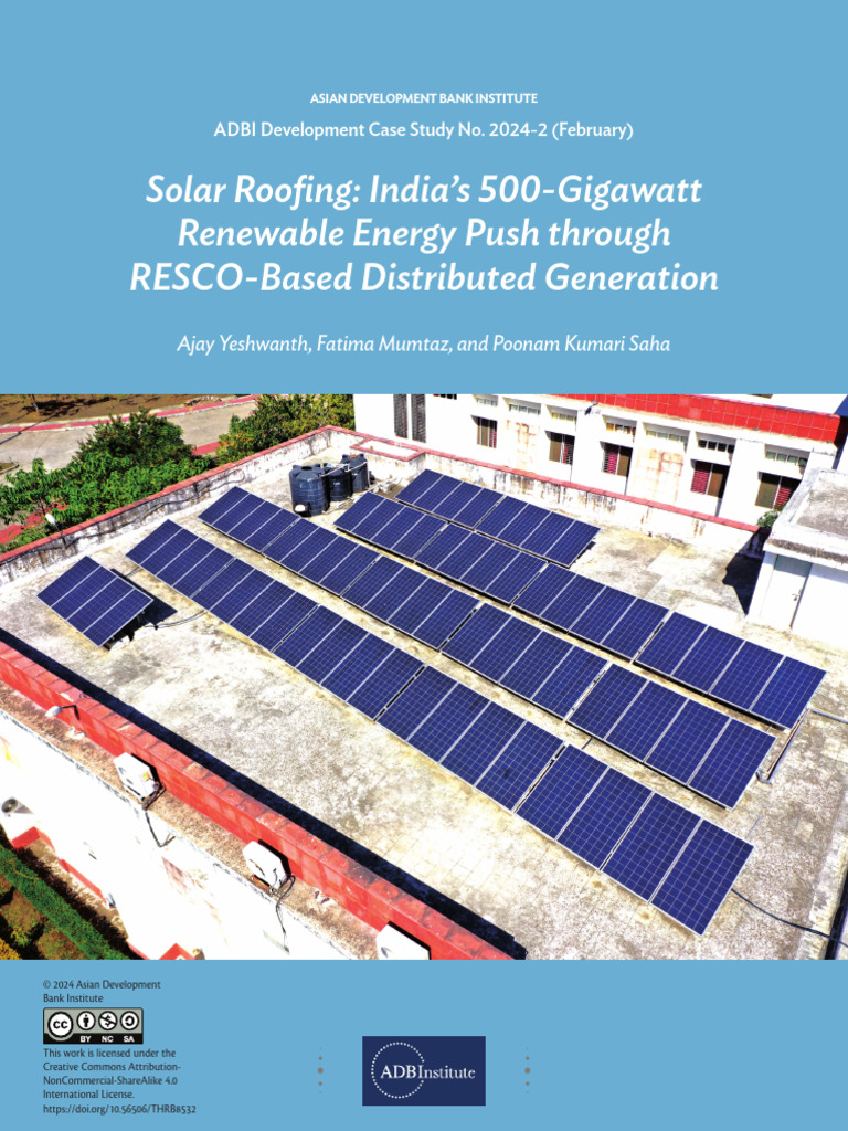 Solar Roofing: India's 500 GW RESCO Model | PDF | Solar Power ...