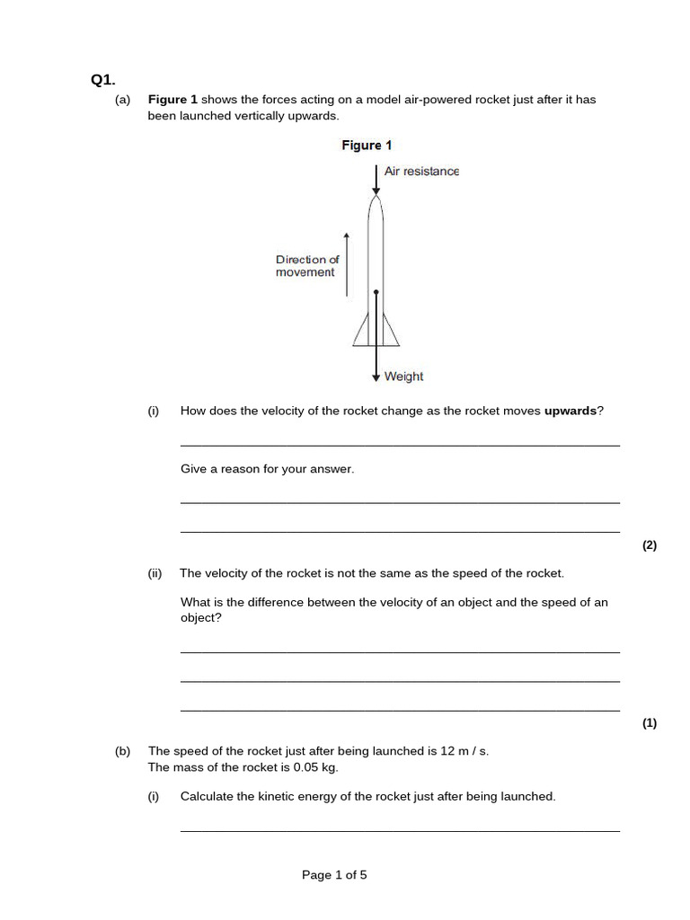 Exam Questions Homework - Energy Calculations | PDF | Potential Energy ...
