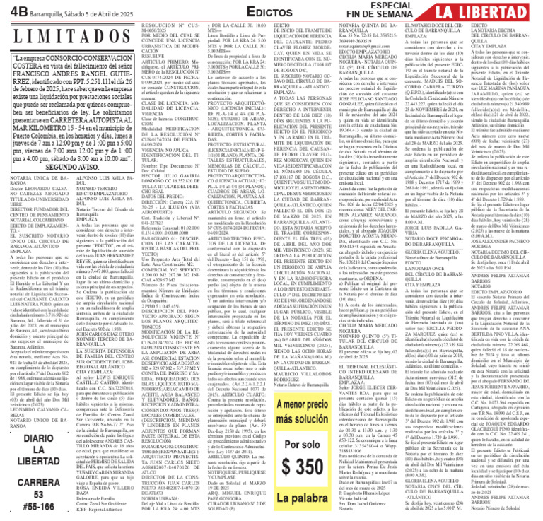 4B - Sáb 5 de Abril de 2025 | PDF | Ley común | Derecho Civil (Common Law)