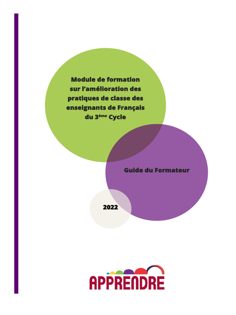 Guide du Formateur : Pratiques de Classe | PDF | Pédagogie | Apprentissage