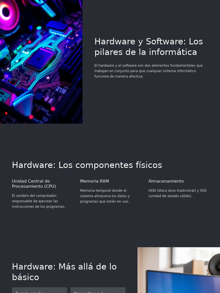 Hardware y Software Los Pilares de La Informatica | PDF | Hardware de ...
