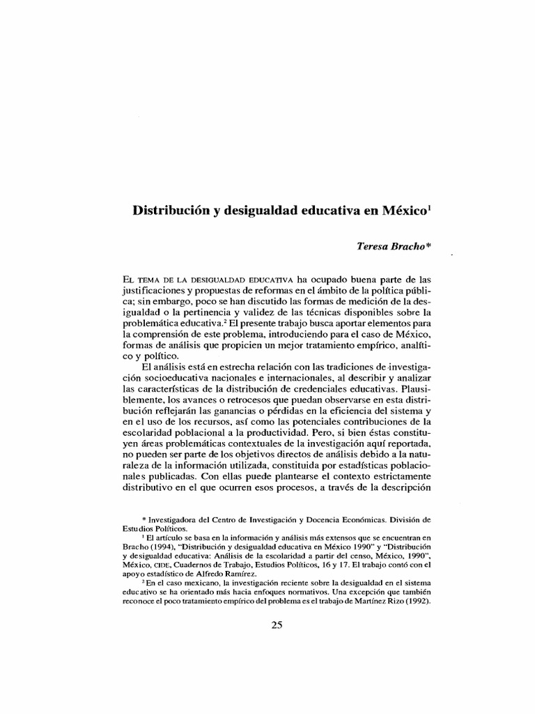 Desigualdad educativa en México: Análisis y distribución | PDF ...