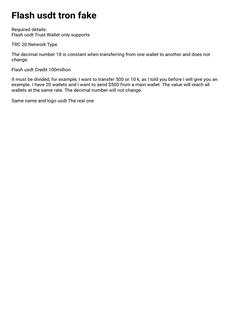 Flash Usdt Tron Fake | PDF