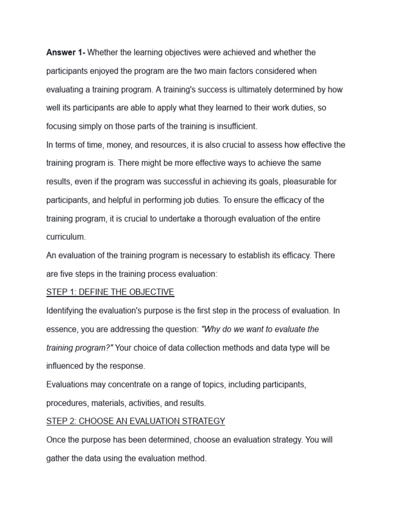Evaluating Training Program Effectiveness | PDF | Performance Appraisal ...