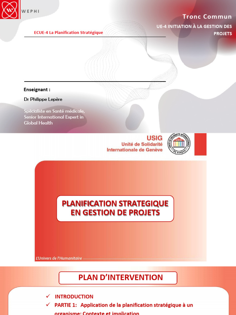 Planification Stratégique en Projets | PDF | Planification | Gestion ...