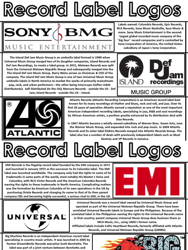 Record Label Logos PDF Universal Music Group Record Label