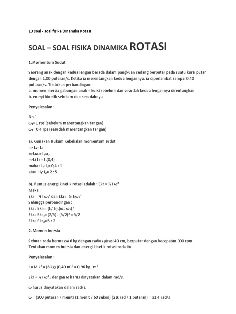 Contoh Soal Fisika Pilihan Ganda