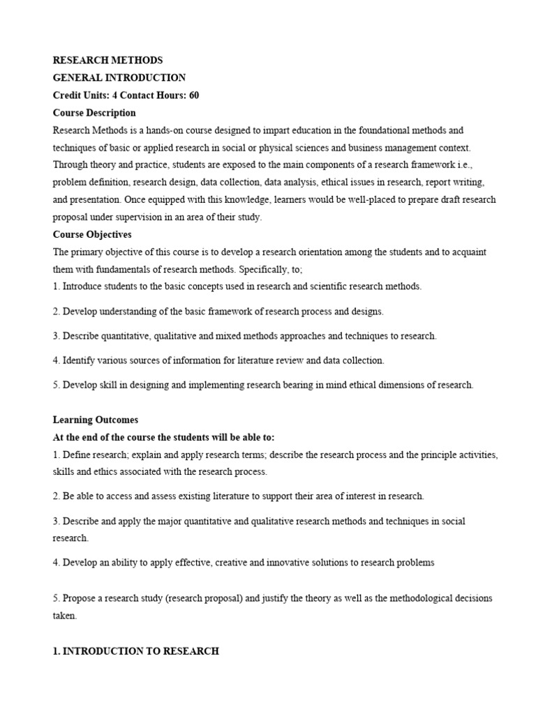 Essential Research Methods Course Guide | PDF | Methodology | Empiricism