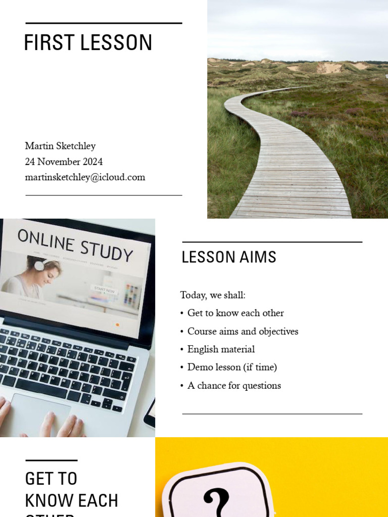 First English Lesson Overview | PDF | Human Communication