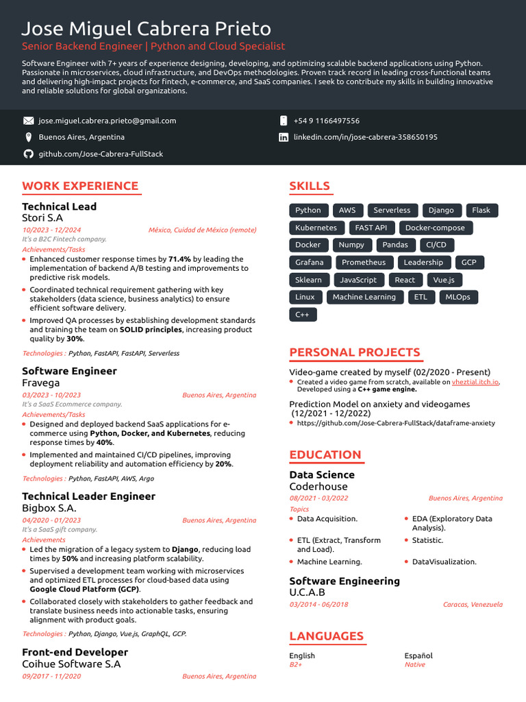 Senior Backend Engineer - Python & Cloud Expert | PDF | Cloud Computing ...