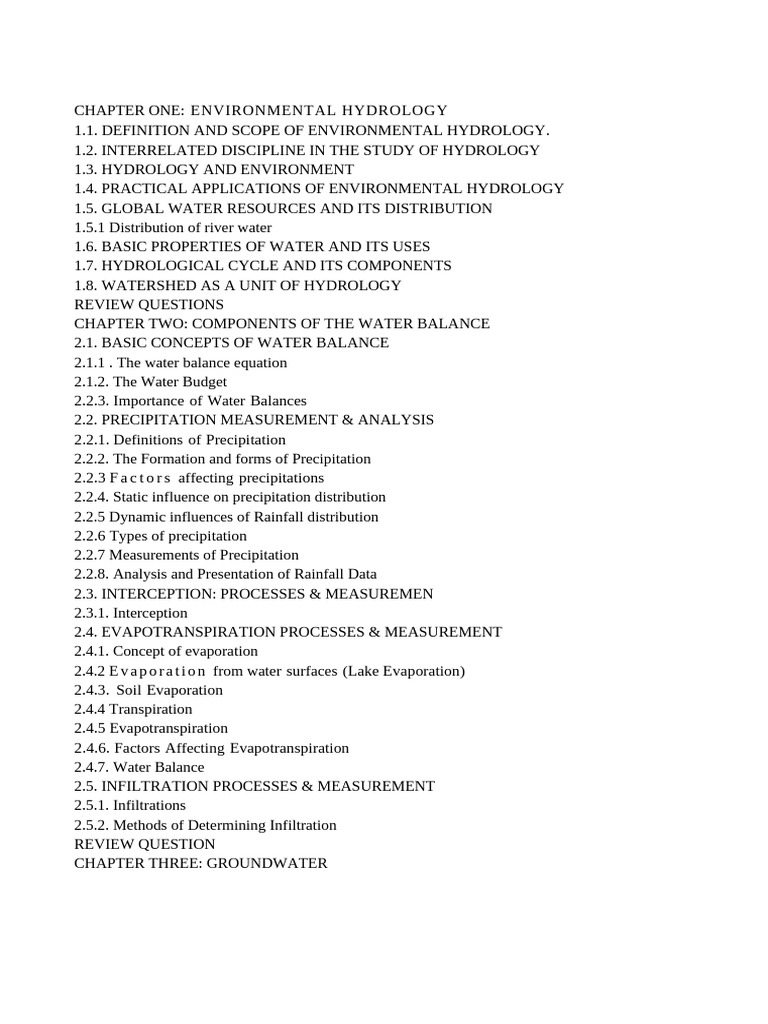 Enviromental Hydrology Module Print-1 | PDF | Hydrology | Water