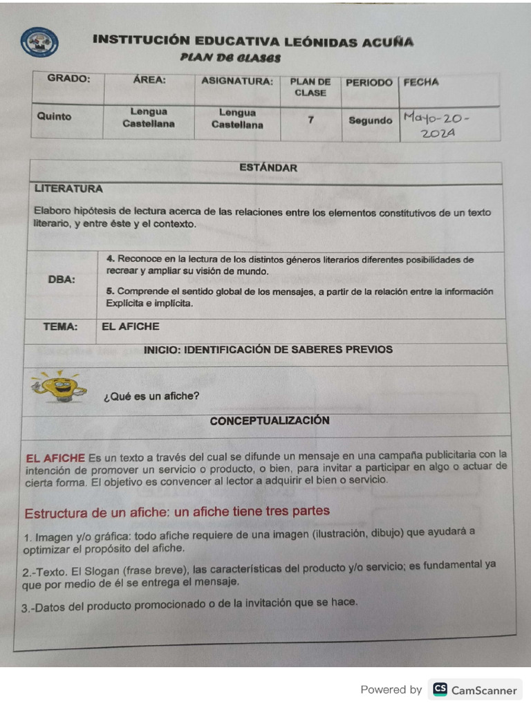 Plan de Clase 7 | PDF