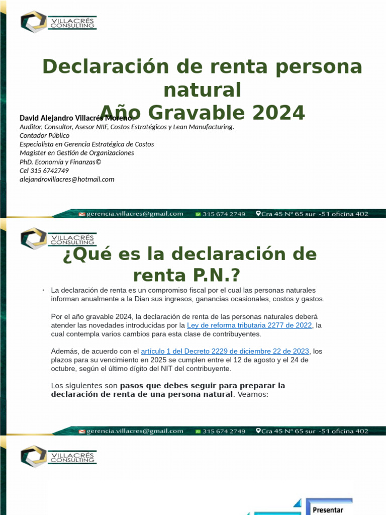 Declaracion Renta Persona Natural Ag 2024 | PDF | Pensión | Impuestos