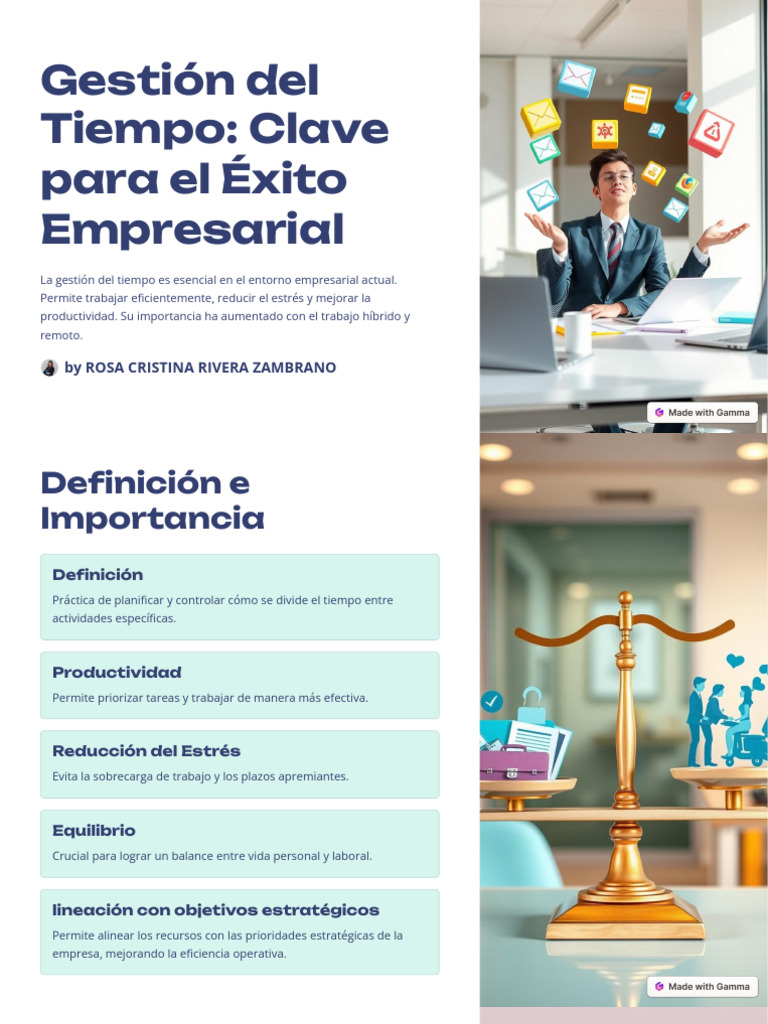 Gestion Del Tiempo Clave para El Exito Empresarial | PDF | Gestión del ...
