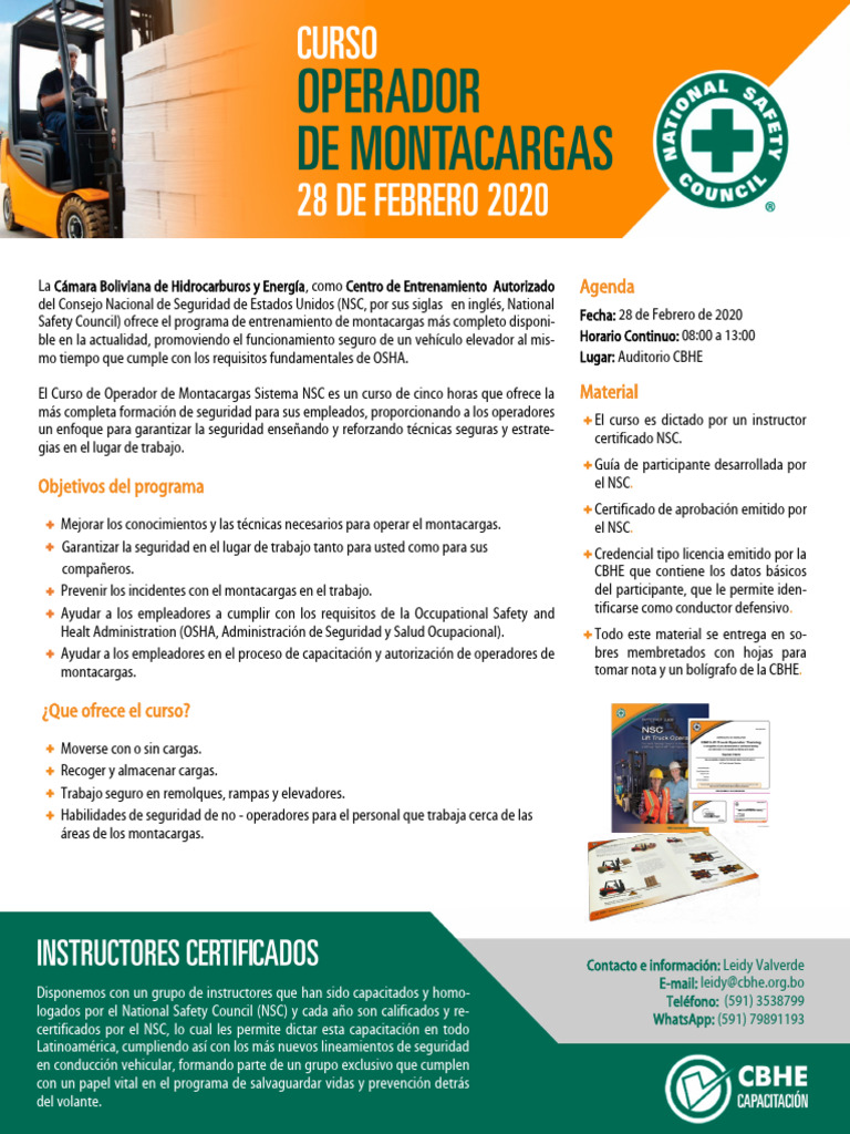Capacitación en Seguridad de Montacargas | PDF | Administración de ...