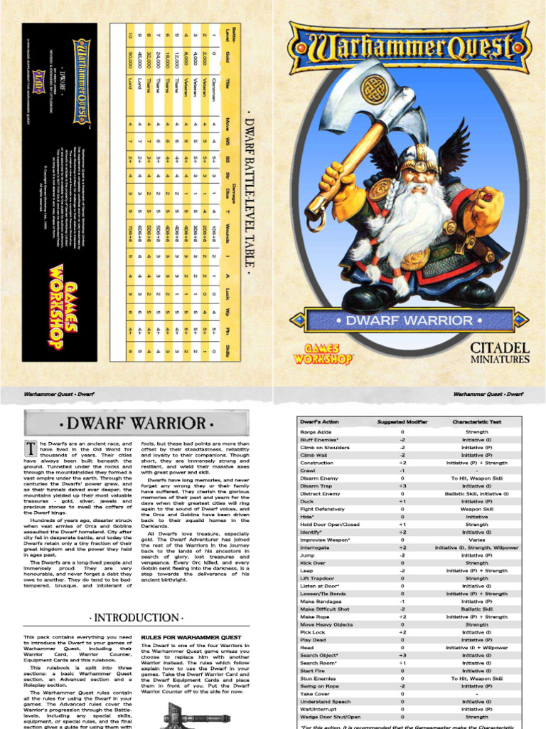 Dwarf Rulebook (Rev 2.0) Booklet | PDF