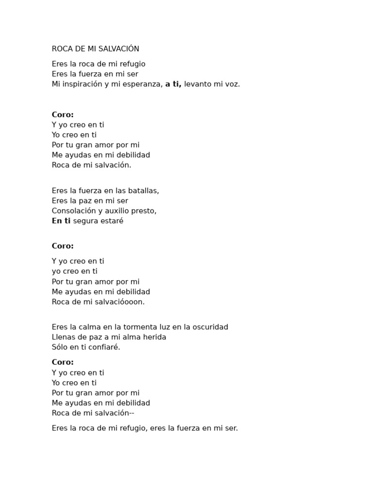 Roca de mi salvación: letra y significado | PDF