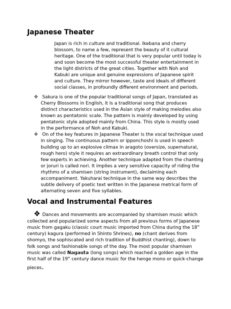 Japanese Theater | PDF | Entertainment | Musicology